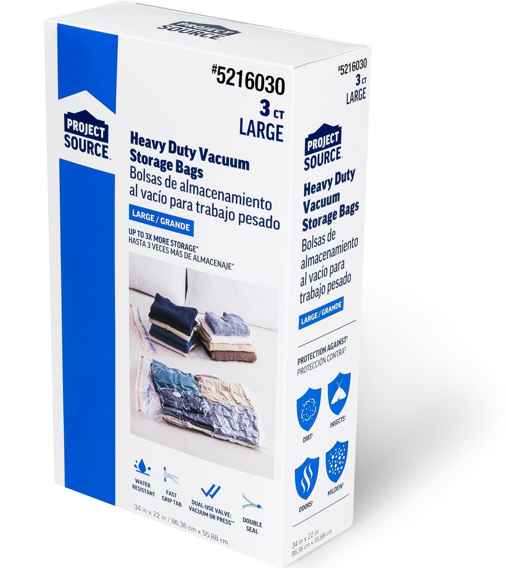 Project Source Large Shrink-Pak 3 -Count Large Heavy Duty Clear Vacuum Seal All-purpose Storage Bag ( 34-in H x 22-in W )