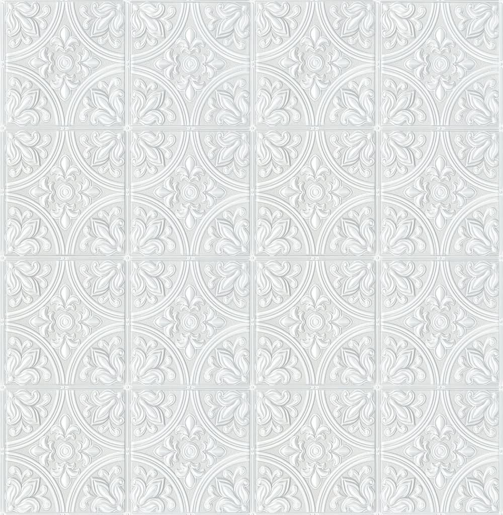 Scott Living 56.4-sq ft White Vinyl Paintable Textured Abstract 3D Prepasted Water Activated Paste Wallpaper
