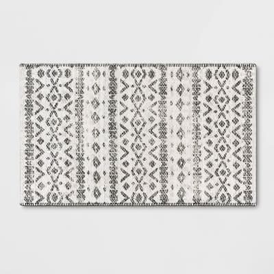 Threshold Washable Luna Aztec Diamond Printed Accent Rug, 2 ft 3 in x 3 ft 9 in, Black