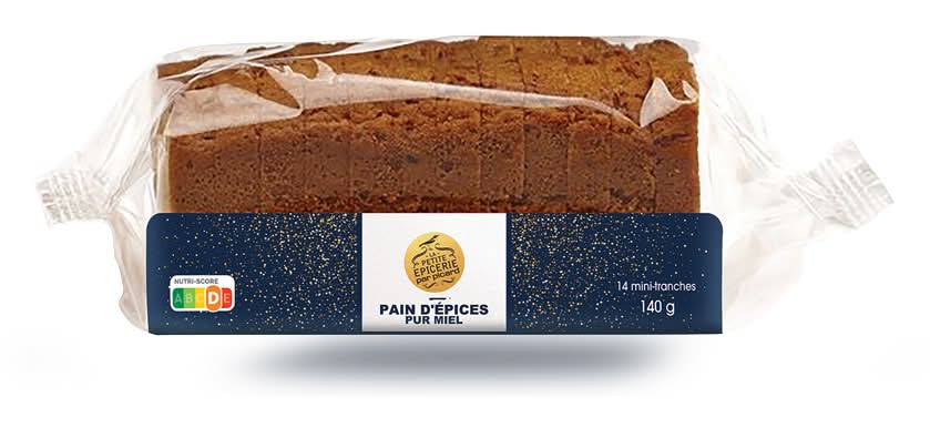 Pain d'épices, pur miel, 14 mini-tranches