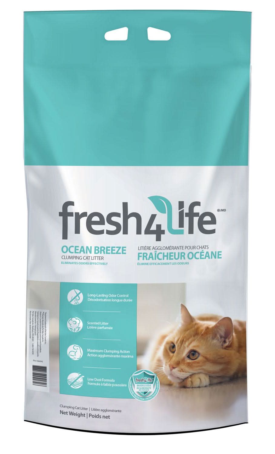 Fresh 4 Life Ocean Breeze Clumping Cat Litter, 40 lb