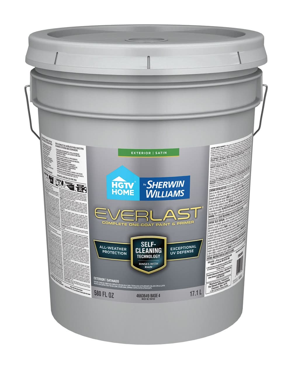 HGTV HOME by Sherwin-Williams Everlast Satin Base 4 Enamel Tintable Latex Exterior Paint + Primer ( 5-gallon )