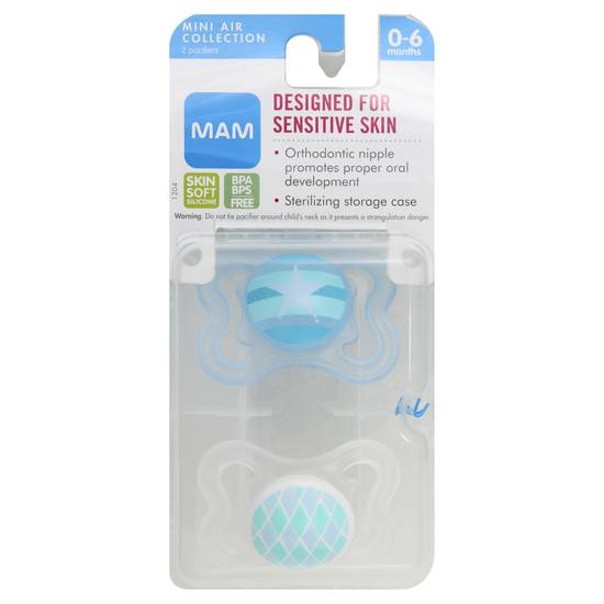 Mam Sensitive Skin Mini Air Silicone Pacifier (2 ct)