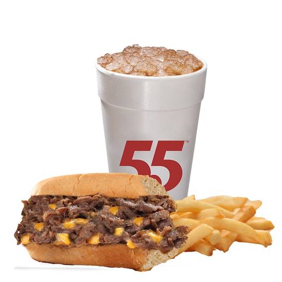 Order Plain Lil' Cheesesteak Meal food online from Hwy 55 Burgers, Shakes & Fries store, New Bern on bringmethat.com