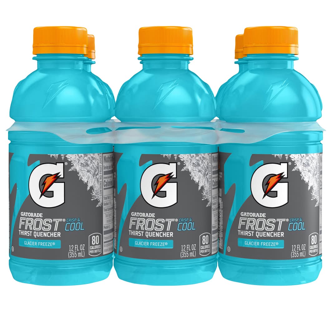 Gatorade Frost Crisp & Cool Thirst Quencher Sports Drink, Glacier Freeze (6 x 12 fl oz)