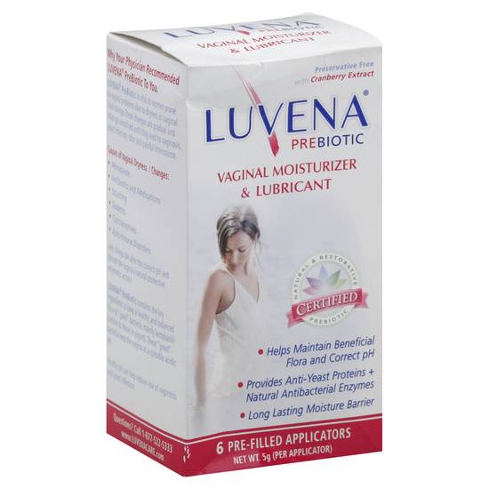 Luvena Prebiotic Vaginal Moisturizer & Lubricant Pre-Filled Applicators (6 ct)