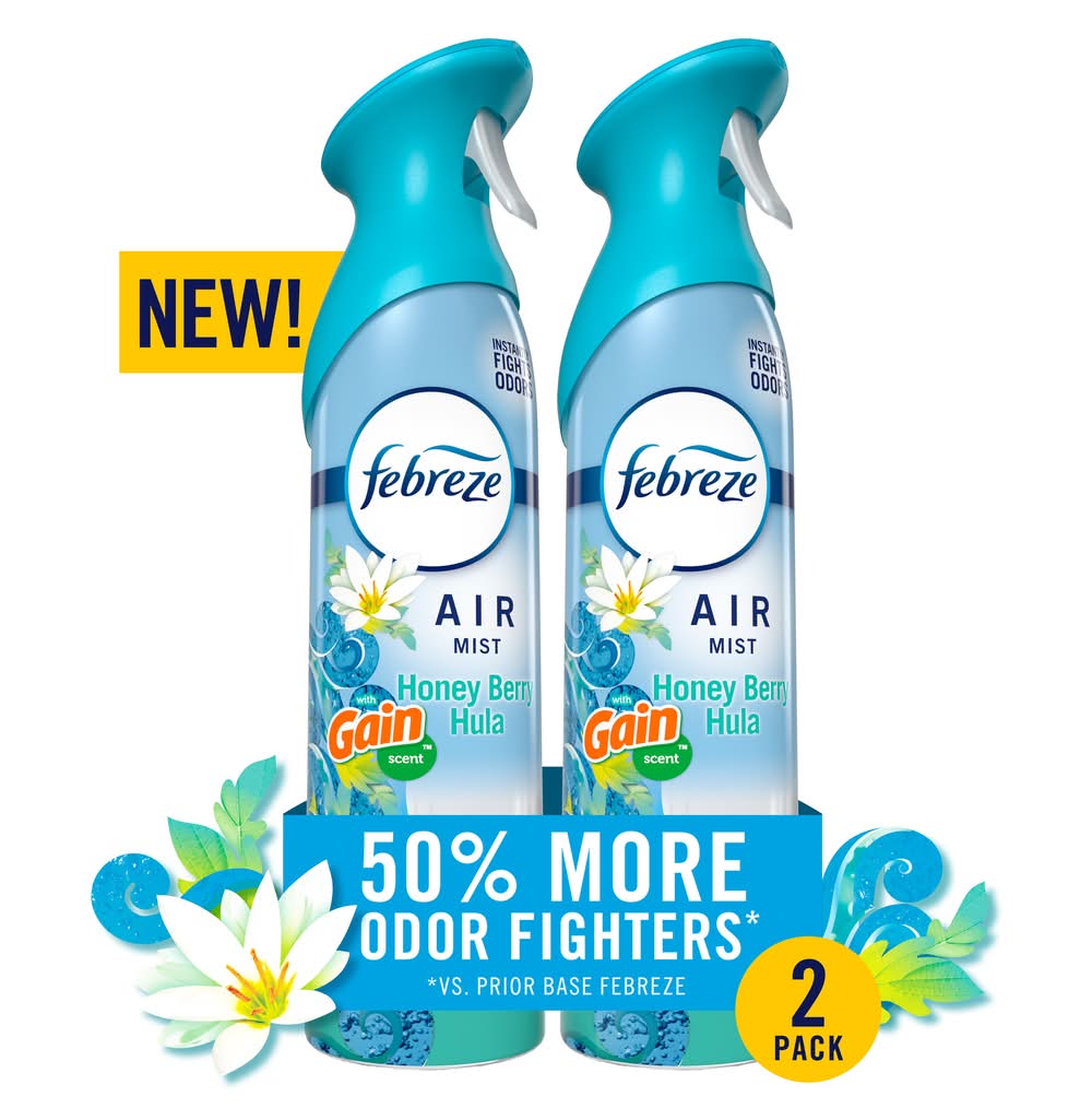 Febreze Air Odor Eliminating Air Freshener Sprays, Gain Honey Berry Hula. (2 x 8.8 oz)