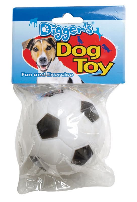 Boss Pet Digger'S For Dog Black/White Vinyl Soccer Ball Dog Toy Medium 1 Pk