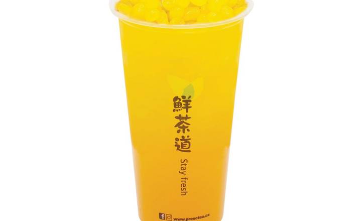 Thé vert à la mangue avec gelée de boba à la mangue/ FG1A.Mango Green Tea 寒天芒果绿茶