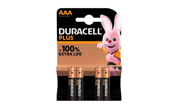Duracell Plus AAA Batteries 4 Pack (356045)