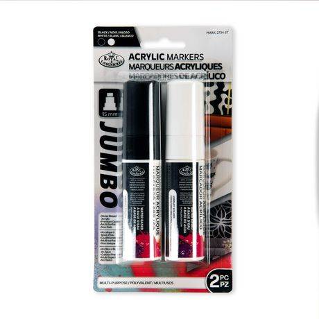 Royal & Langnickel 2Pc 15Mm Black & White Acrylic Painting Marker Set