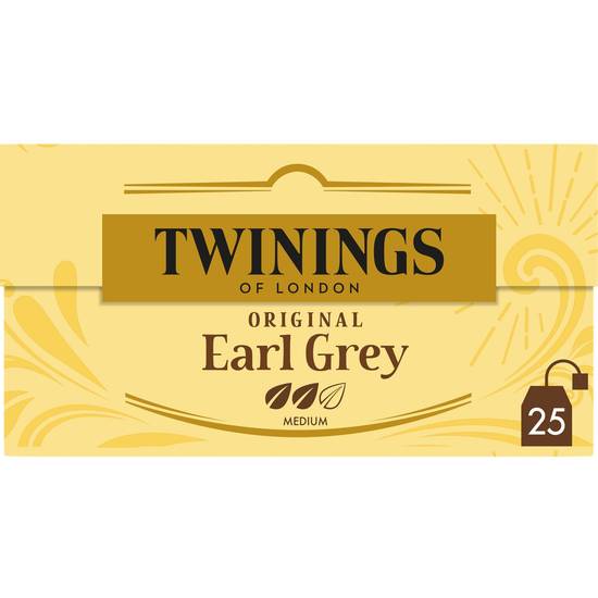 Twinings - Earl grey thé noir aromatiseé bergamote medium (25 pièces, 50 ml)