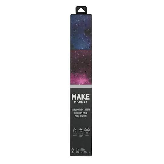 12" X 12" Pink & Blue Galaxy Sublimation Sheets By Make Market