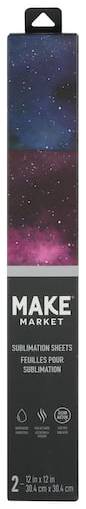 12" X 12" Pink & Blue Galaxy Sublimation Sheets By Make Market