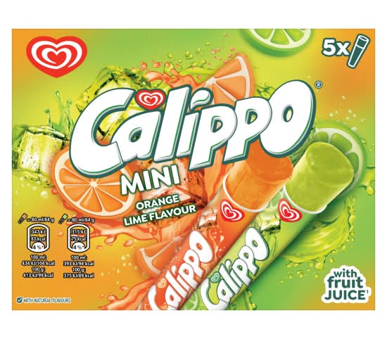 Calippo Orange-Lime, Wall's Mini Ice Lollies (5 x 80ml)