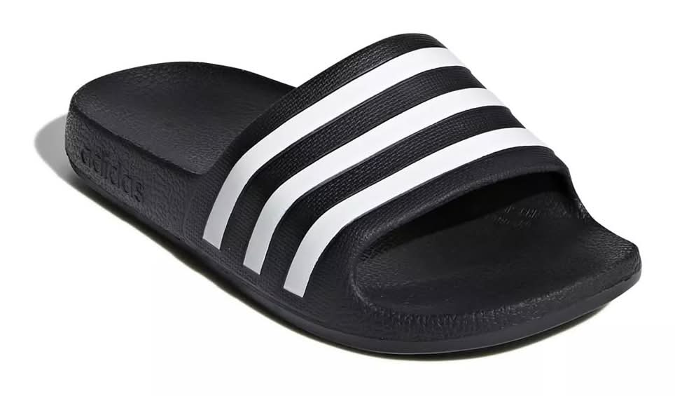 Adidas Adilette Aqua Slide Sandal - Kids' (Black/White Medium - 1 Youth)