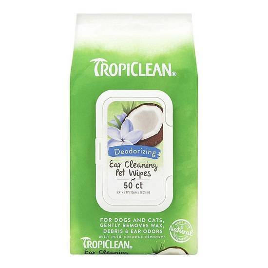 Tropiclean Ear Cleaning Pet Wipes (50 wipes)