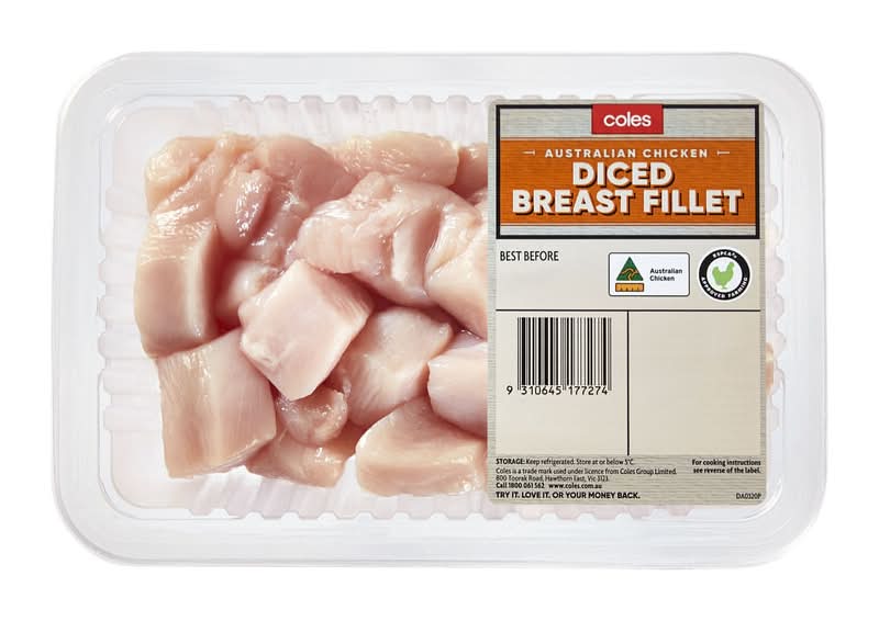 Coles Australian Chicken Diced Breast Fillet (500g)
