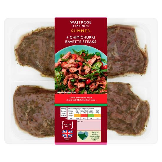 Waitrose Summer Chimichurri Bavette Steaks (4 ct)