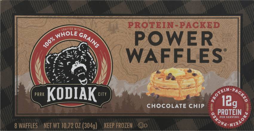 Kodiak protein-packed chocolate chip power waffles 8 pcs