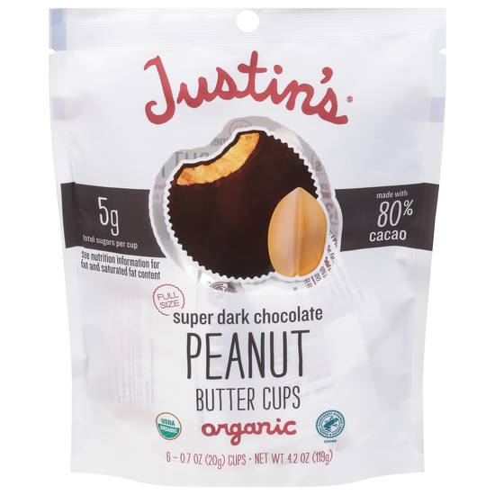 Justin's Organic Super Dark Chocolate Peanut Butter Cups