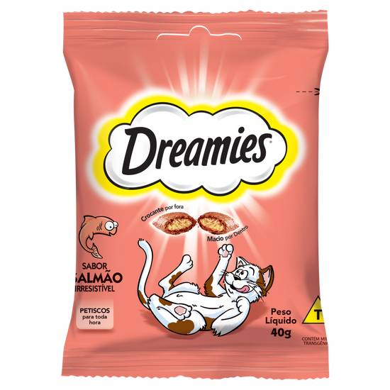 Dreamies petisco sabor salmão para gatos (40 g)
