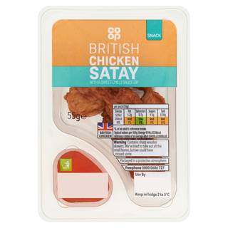 Co-op British Chicken Satay with a Sweet Chilli Sauce Dip 55g