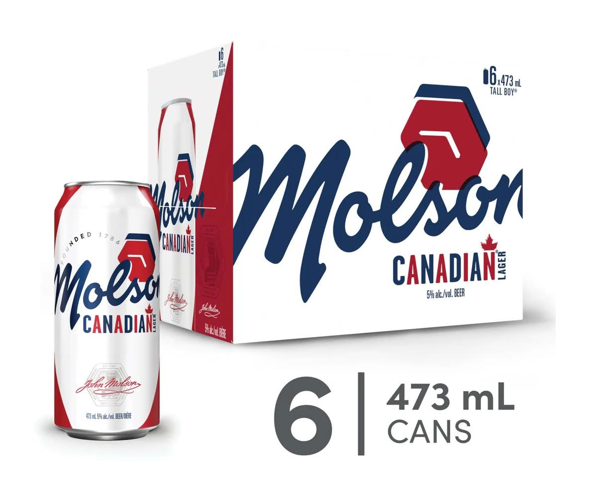Molson Canadian Lager Beer (6 x 473 ml)