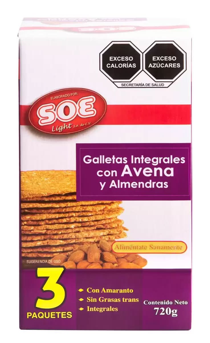 Soe · Galletas integrales con avena y almendra (720 g)