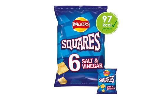 Walkers Squares Salt and Vinegar 6 pack