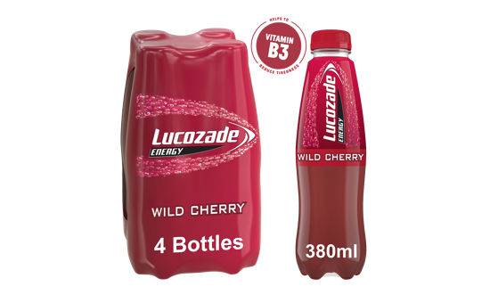 Lucozade Energy Drink Wild Cherry 4x380ml
