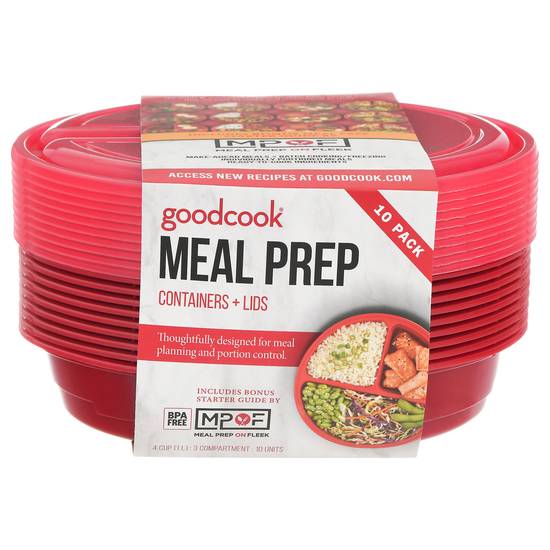 Good Cook Meal Prep, 2 Compartment BPA Free, Microwavable/Dishwasher/Freezer  Safe, 10 ct