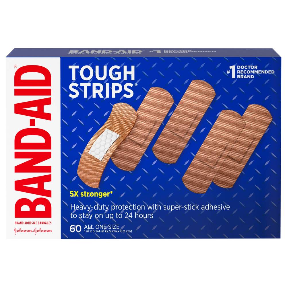 Band-Aid Johnson Johnson Tough Strips Adhesive Bandages