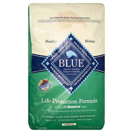 Blue Buffalo Life Protection Formula With Life Source Bits Natural Lamb and Brown Rice Recipe Food For Adult Dogs