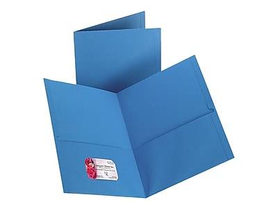 Staples 10% Recycled Smooth 2-pocket Paper Presentation Folder ( light blue)