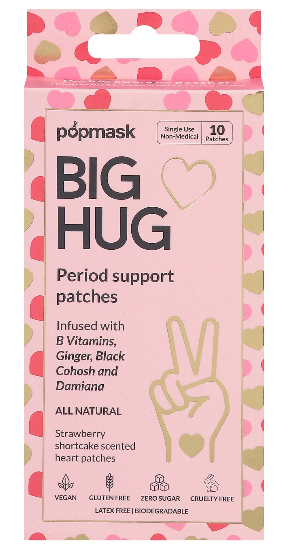 Popmask Single Use Non-Medical Big Hug All Natural Period Support Patches (10 ct)