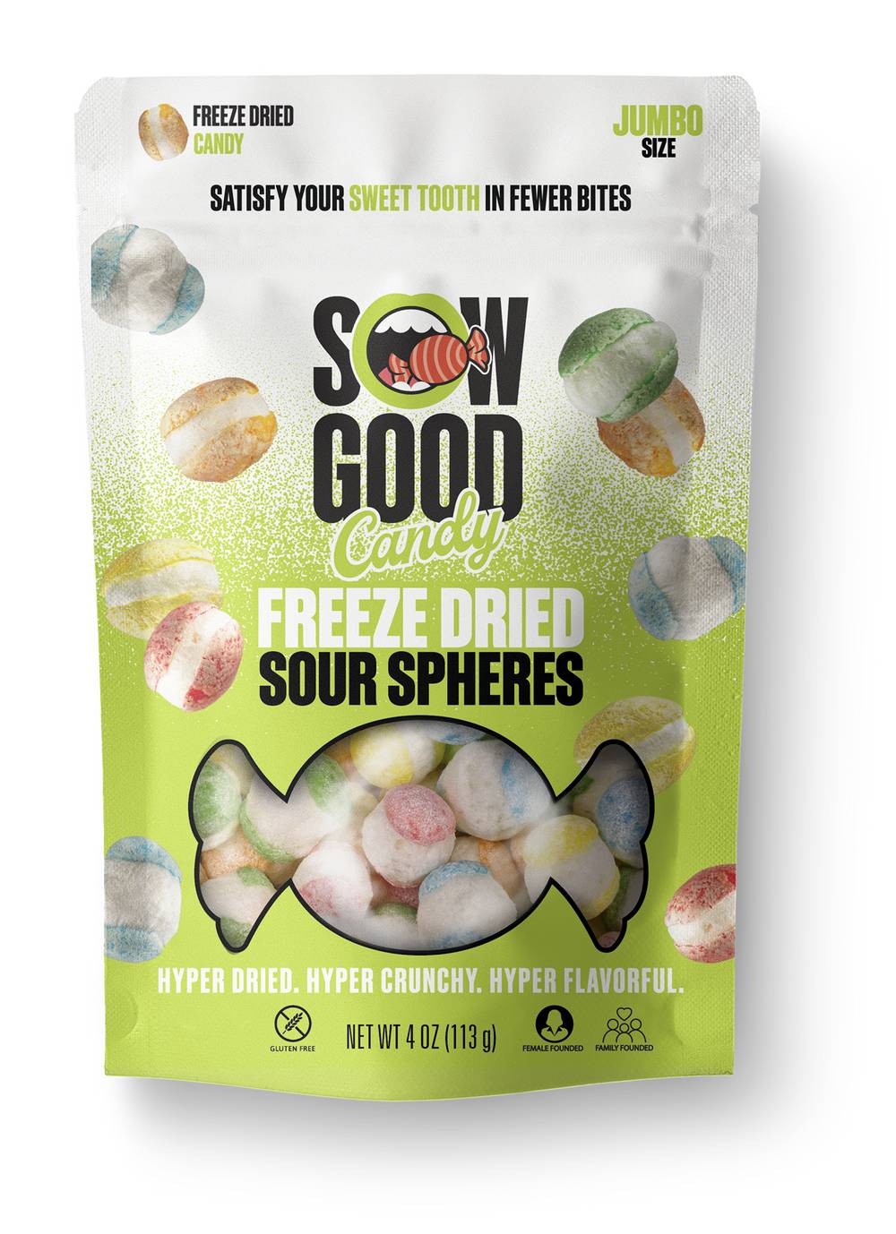 Sow Good Freeze Dried Candy Spheres, Sour, Jumbo (4 oz)