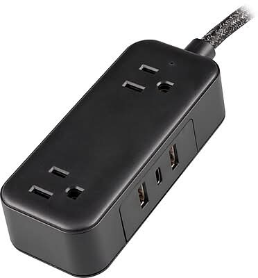 Philips 2-Outlet USB-A/USB-C Port Surge Protector, 6ft., 450 Joules, Black (SPS3564B/37)