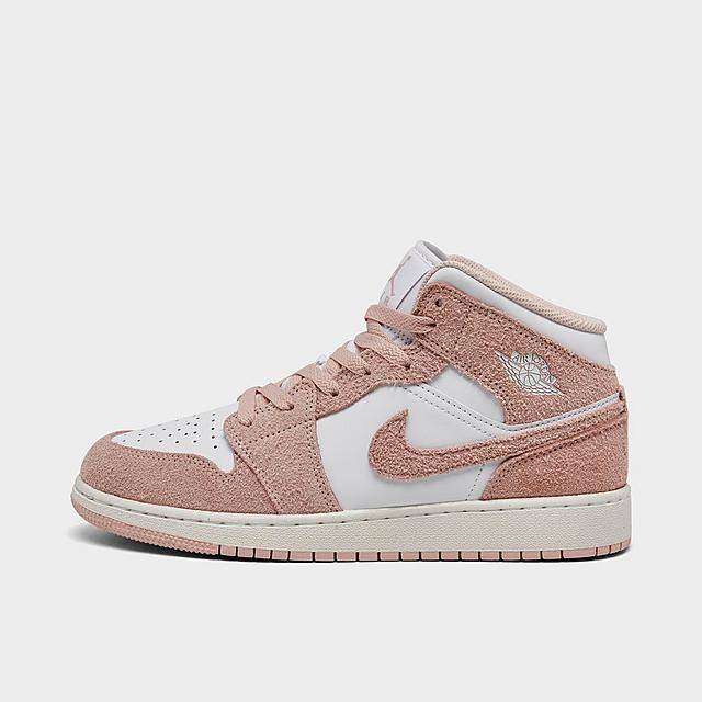 Nike Big Kids' Air Jordan Retro 1 Mid Se Casual Shoes (5.0/white/legend pink/sail)