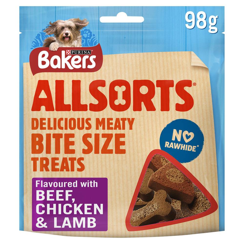 SAVE £0.15 Bakers Allsorts Dog Treats Chicken and Beef 98g