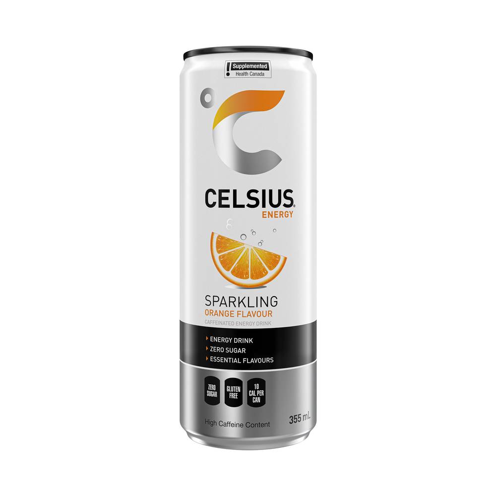 Celsius Sparkling Energy Dink, Orange (355 ml)