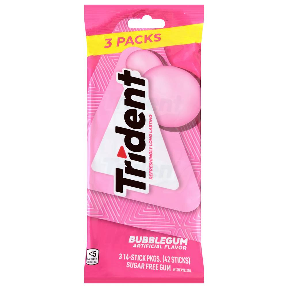 Trident Bubblegum Sugar-Free Gum (3.7 oz)