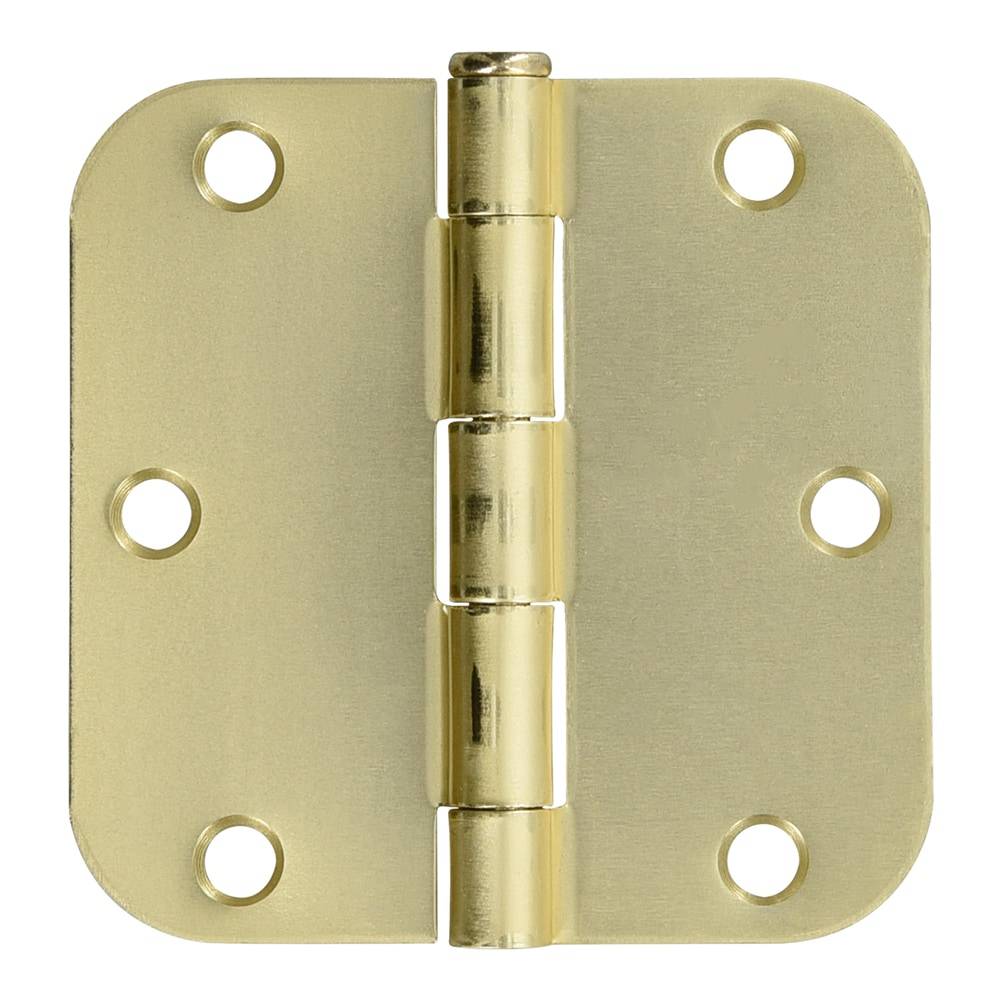 RELIABILT 3-1/2-in H x 5/8-in Radius Satin Brass Mortise Interior Door Hinge | 605668