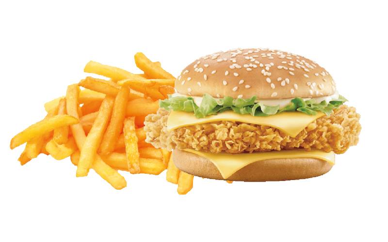 Chicken burger + frites