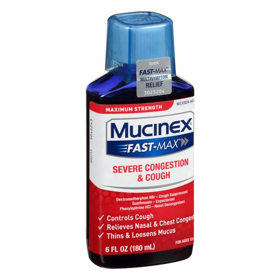 Mucinex Fast-Max Maximum Strength Severe Congestion Cough Syrup