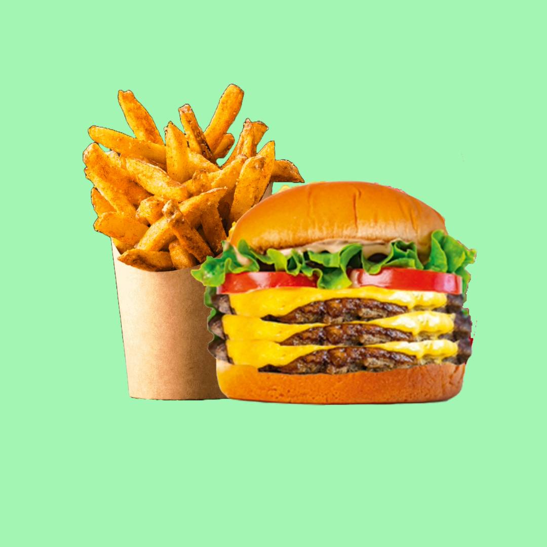 Triple Shake Burger 🍔🍟