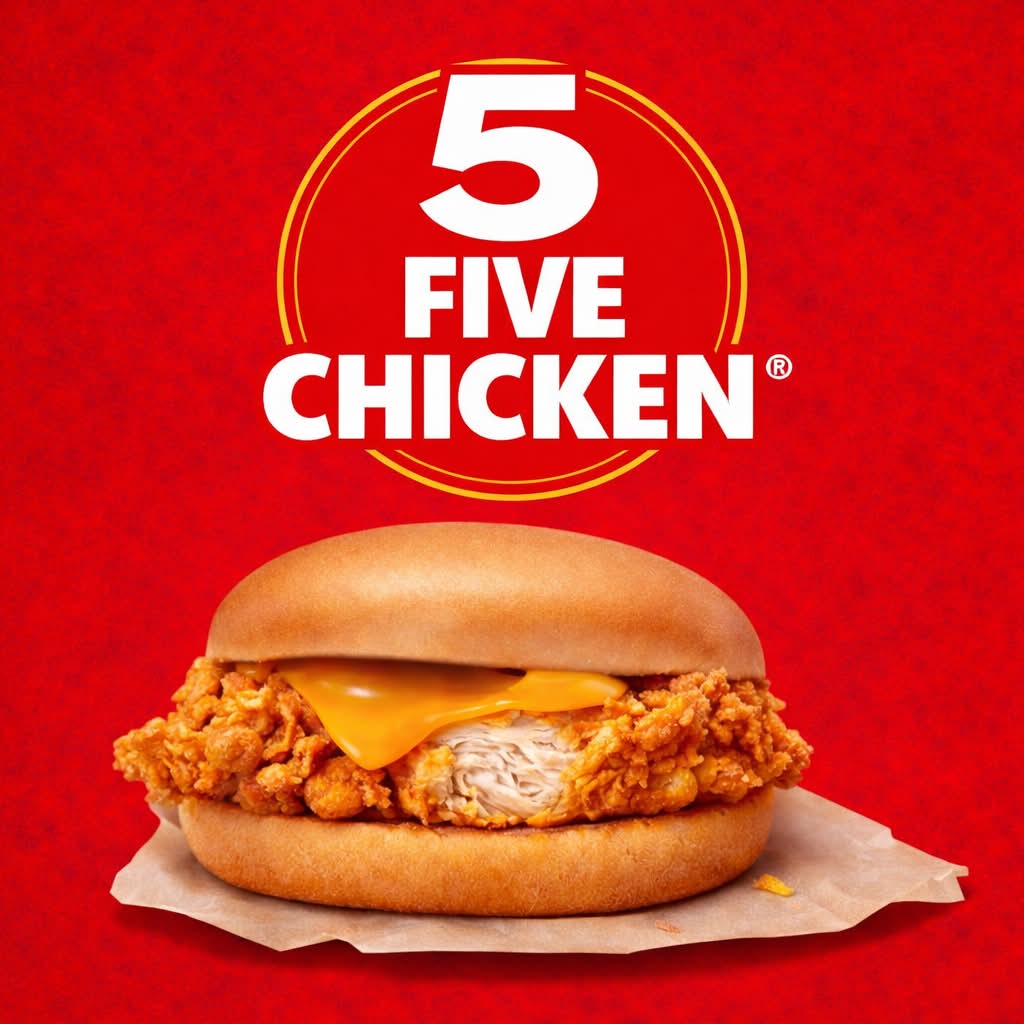 FIVE CHICKEN CHEESY Burger