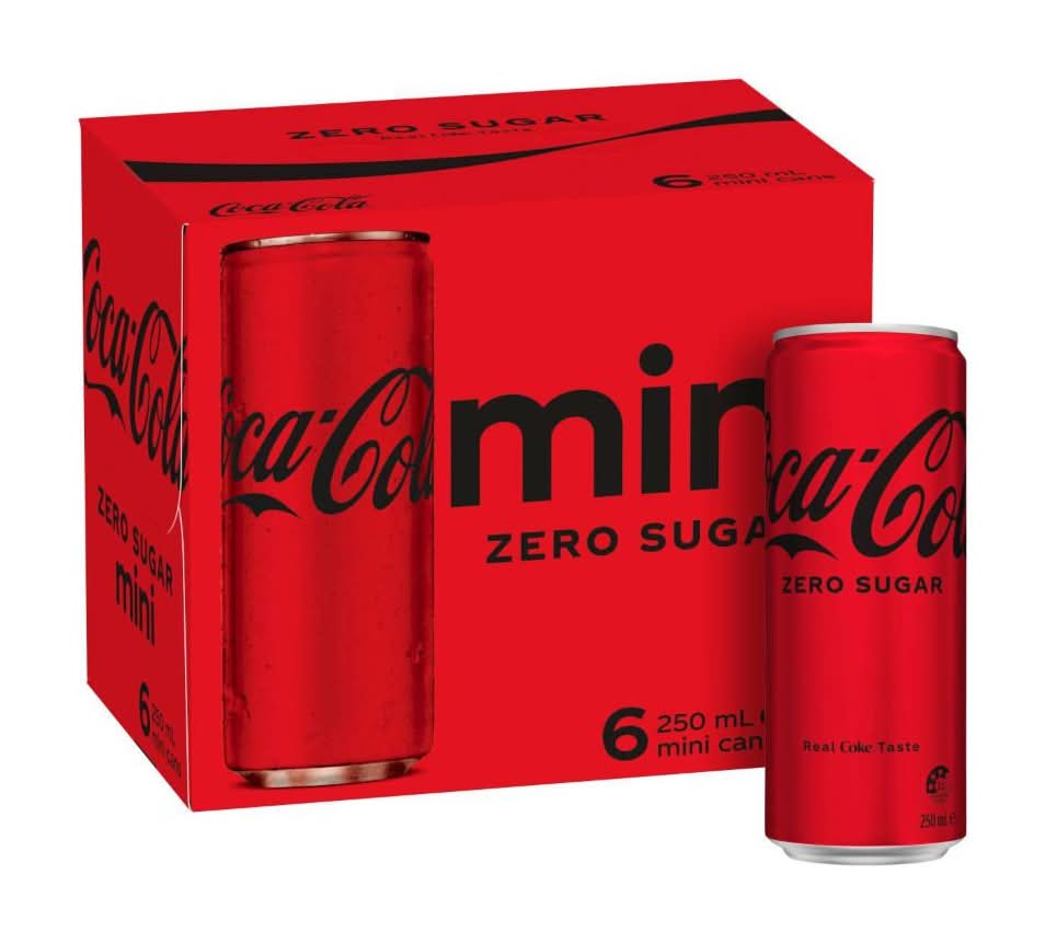 Coca-Cola Zero Sugar Mini Soda Multipack (6 x 250mL)
