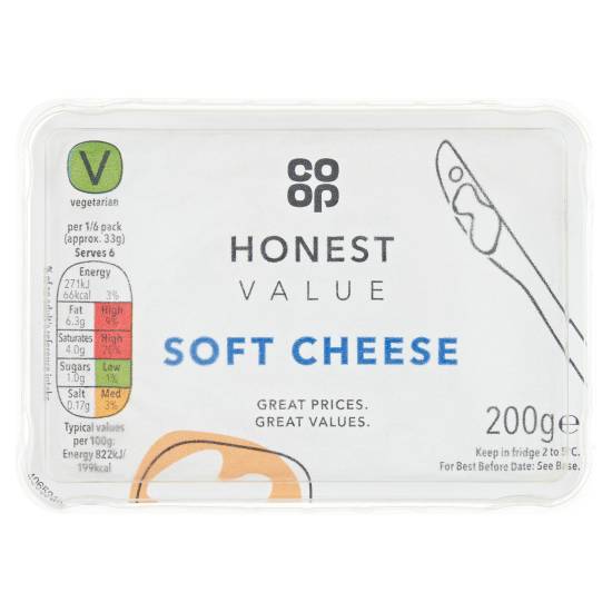 Co-Op Honest Value Soft Cheese 200g