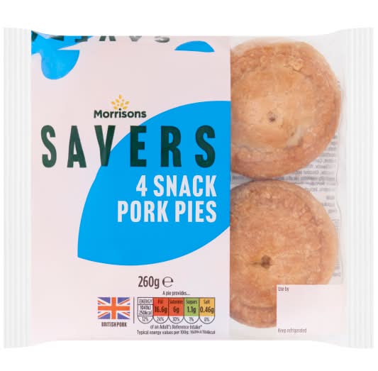 Morrisons Savers Snack Pork Pies (4 pack)